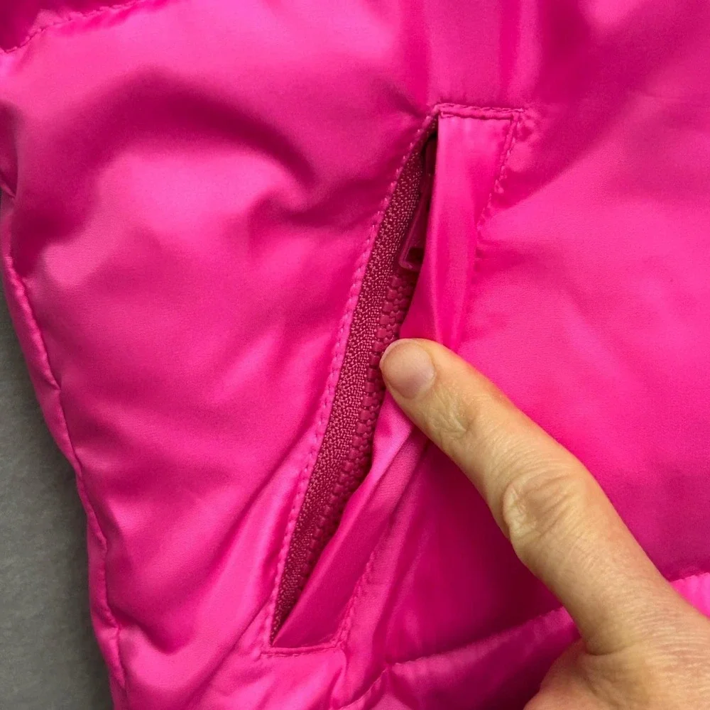 Old Navy Girls XXL Puffer Vest Hot Pink Y2K Barbiecore Fleece Lined Vintage